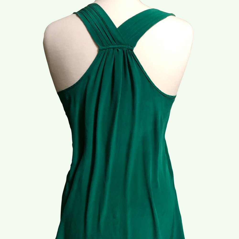 Emerald Green 100% silk sleeveless top